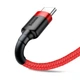 Зарядний кабель Baseus USB C Cafule 3A 0.5 м Red (CATKLF-A09) - зображення 5
