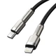 Кабель зарядный Baseus Cafule Metal USB Type C to Lightning 20 Вт 1 м Black (CATLJK-A01) - изображение 4