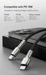Кабель зарядный Baseus Cafule Metal USB Type C to Lightning 20 Вт 1 м Black (CATLJK-A01) - изображение 10