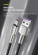 Кабель зарядный Baseus Cafule Metal USB to Type-C 66W 0.25 м Black (CAKF000001) - изображение 6