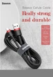 Зарядний кабель Baseus USB C Cafule 3A 0.5 м Red (CATKLF-A09) - зображення 6