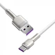 Кабель зарядний Baseus USB Cable to USB-C 66W Cafule Metal Data Type-C 1 м White (CAKF000102) - зображення 2