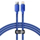 Кабель зарядный Baseus Crystal Shine USB Type C to Lightning 20 Вт 1.2 м Blue (CAJY000203) - изображение 1