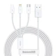Кабель зарядный Baseus Superior Series 3 in 1 USB Type-C+micro USB+Lightning 3.5A 1.5м White (CAMLTYS-02) - изображение 1