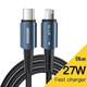 Зарядний кабель Essager Lightning-Type-C PD 27W Fast Charger 1 м Blue (EXCTL-CG03) - зображення 1