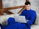 Одеяло плед с рукавами флисовое синие 180*140 см Snuggie - изображение 4