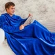 Одеяло плед с рукавами флисовое синие 180*140 см Snuggie - изображение 5