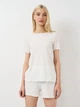 Пижама (футболка + шорты) женская Trendyol THMSS21PT0259 XS White (8682582957884) - изображение 1