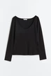 Жіночий лонгслів H&M M чорний 6091126848 - зображення 3