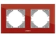 Рамка на 2 поста VIDEX BINERA VF-BNFRG2H-RD красная горизонтальная - изображение 1