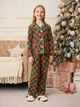 Детская теплая новогодняя пижама для девочки Tair kids Новогодняя 897КС 98 см Клетка зеленая (2100011850651) - изображение 1