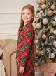 Детская теплая новогодняя пижама для девочки Tair kids Новогодняя 897КС 104 см Клетка красная (2100011860667) - изображение 4