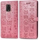 Чохол Embossed Cat and Dog для Xiaomi Redmi Note 9 Pro книжка шкіра PU Pink - зображення 2