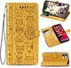 Чехол Embossed Cat and Dog для Iphone 11 Pro книжка с визитницей кожа PU желтый - изображение 1