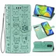 Чохол Embossed Cat and Dog для Xiaomi Redmi Note 9 книжка шкіра PU з візитницею м'ятний - зображення 1