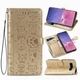 Чохол Embossed Cat and Dog для Samsung Galaxy S10 / G973 книжка шкіра PU з візитницею золотистий - зображення 1