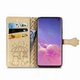 Чохол Embossed Cat and Dog для Samsung Galaxy S10 / G973 книжка шкіра PU з візитницею золотистий - зображення 2