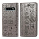 Чехол Embossed Cat and Dog для Samsung Galaxy S10 / G973 книжка кожа PU с визитницей серый - изображение 5