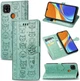Чехол Embossed Cat and Dog для Xiaomi Redmi 9C книжка кожа PU с визитницей мятный - изображение 1
