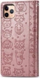 Чохол Embossed Cat and Dog для Iphone 11 Pro книжка з візитницею шкіра PU рожеве золото - зображення 3