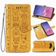 Чохол Embossed Cat and Dog для Samsung Galaxy S10 / G973 книжка шкіра PU з візитницею жовтий - зображення 1