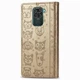 Чехол Embossed Cat and Dog для Xiaomi Redmi Note 9 книжка кожа PU с визитницей золотистый - изображение 3