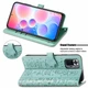 Чехол Embossed Cat and Dog для Xiaomi Redmi Note 10 Pro книжка кожа PU с визитницей мятный - изображение 3