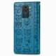 Чехол Embossed Cat and Dog для Xiaomi Redmi Note 9 книжка кожа PU с визитницей голубой - изображение 3