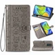 Чехол Embossed Cat and Dog для Xiaomi Redmi Note 9 книжка кожа PU с визитницей серый - изображение 1