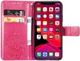 Чехол Clover для Iphone 11 книжка кожа PU с визитницей малиновый - изображение 4