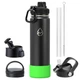 Термобутылка Mountflask Regular 650 мл. Black / Green sport pad - изображение 1