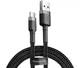Кабель Baseus Cafule Cable USB for Type-C 3A 1 м Gray/Black (CATKLF-BG1) - зображення 1