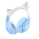 Навушники Bluetooth Hoco W42 бездротові повнорозмірні Cat Ear з підсвічуванням Синій - изображение 1