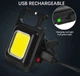 Фонарик-брелок аккумуляторный LED COB Square c карабином и магнитом 500 mAh, Chansin (73089123) - изображение 5