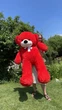 Мягкая игрушка BigMishki плюшевый мишка Монти 160 см красный - изображение 1