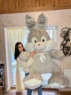 М'яка іграшка BigMishki плюшевий зайка 200 см Сірий - зображення 2