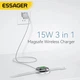 Магнитное беспроводное зарядное устройство Essager MagSafe 15 Вт Быстрая беспроводная Qi зарядка 3в1 для Apple Samsung White (695844357005) - изображение 2