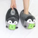 Комнатные тапочки кигуруми Kigurumi Пингвины мягкие плюшевые тапки 37-42 Темно-серые - изображение 4