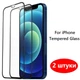 Захисне загартоване скло 2шт для iPhone 13 та iPhone 13 Pro та iPhone 14 та iPhone 16e та iPhone 17e та iPhone SE 4 FullGlue 3D FullCover Armor black - изображение 1