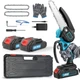 Аккумуляторная цепная мини пила 6 дюймов Mini Chainsaw TX24 шина 15 см ручная электропила веткорез с двумя АКБ - изображение 1