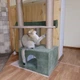 Кошачья когтеточка с большим домиком и лежанками для котов и котят 115х70х40см оливково коричневый - изображение 6