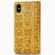 Чехол Embossed Cat and Dog для IPhone XS Max книжка с визитницей кожа PU желтый - изображение 3
