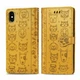 Чехол Embossed Cat and Dog для IPhone XS Max книжка с визитницей кожа PU желтый - изображение 8