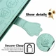Чехол Embossed Cat and Dog для Motorola Edge 50 Fusion книжка кожа PU с визитницей мятный - изображение 5