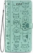 Чехол Embossed Cat and Dog для Xiaomi Redmi Note 12 книжка кожа PU с визитницей мятный - изображение 2