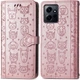 Чехол Embossed Cat and Dog для Xiaomi Redmi Note 12 книжка кожа PU с визитницей розовое золото - изображение 1
