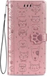 Чехол Embossed Cat and Dog для Xiaomi Redmi Note 12 книжка кожа PU с визитницей розовое золото - изображение 2