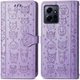 Чехол Embossed Cat and Dog для Xiaomi Redmi Note 12 книжка кожа PU с визитницей фиолетовый - изображение 1