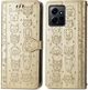 Чехол Embossed Cat and Dog для Xiaomi Redmi Note 12 книжка кожа PU с визитницей золотистый - изображение 1