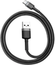 Kabel Baseus Cafule Cable USB for Type-C 2A 2.0 m Szary/Czarny (CATKLF-CG1) - obraz 1